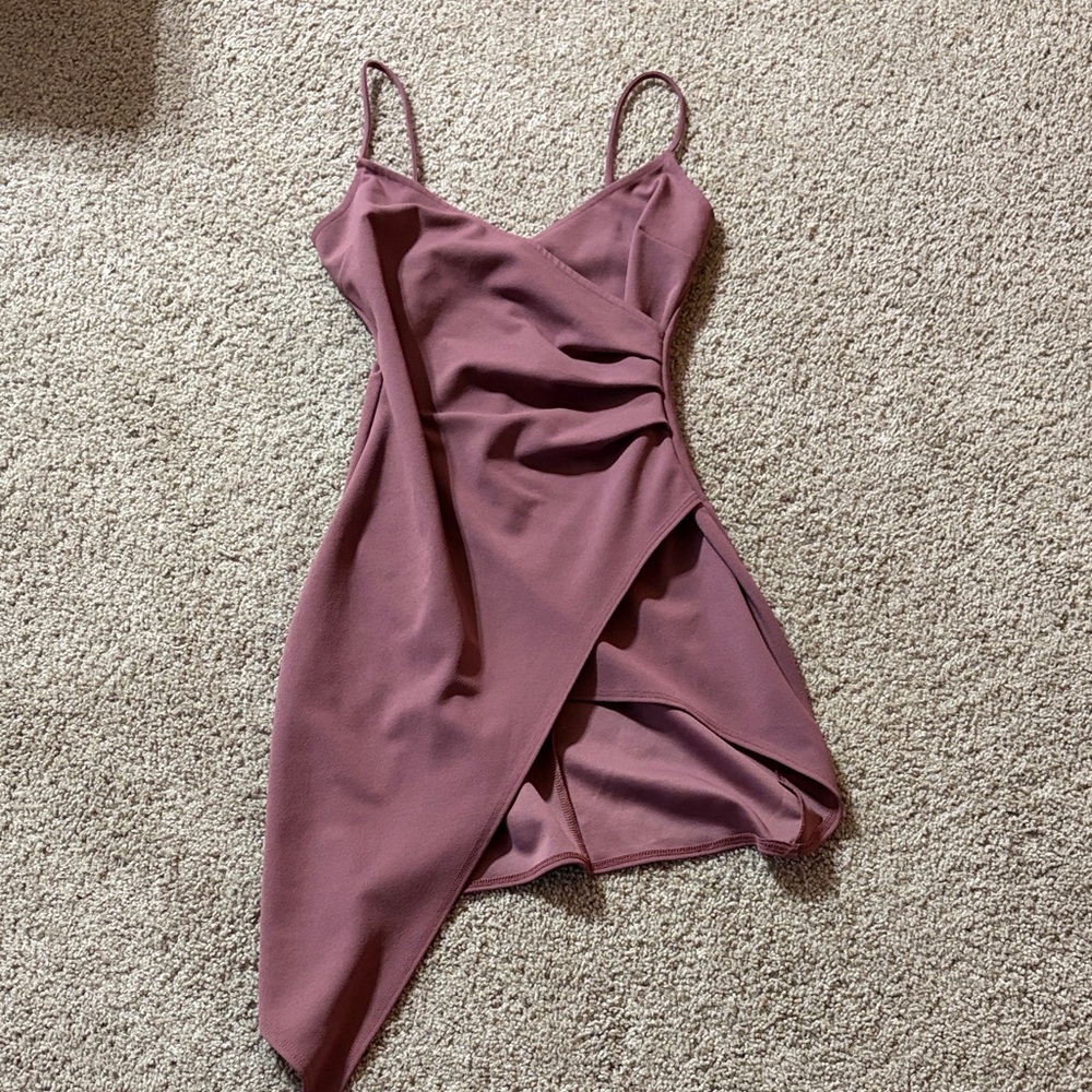 Blue Blush Asymmetrical Mauve Dress